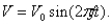 <strong>The output voltage of an AC generator is of the form A typical frequency in household circuits is 60 Hz. Using radians for angular measure in this equation, what is the factor in radians per second for this frequency?</strong> A) 2 \pi B) 120 C) 377 D) 60