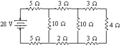 <strong>Consider the circuit shown in the figure. What power is dissipated by the top 5- \Omega resistor? </strong> A) 14 W B) 112 W C) 17 W D) 52 W