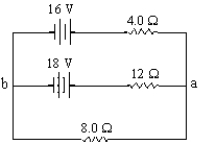 <strong>What is the potential difference between points a and b? </strong> A) 24 V B) 6 V C) 8 V D) 12 V