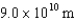 <strong>If two 1.0-C charges have a force between them of 1.0 N, what is their separation?</strong> A) B) 1.0 m C) D)