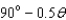 <strong>A projectile is launched with speed v at an angle , the angle being less than . What other angle would give the same range for this projectile launched at the same speed v?</strong> A) B) C) D)