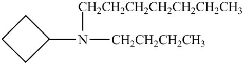 <strong>What is the IUPAC name of the compound shown below? </strong> A)Propylheptylcyclobutylamine B)N-cyclobutyl-N-heptyl-1-butanamine C)N-butyl-N-cyclobutyl-1-heptanamine D)Dibutylheptylamine