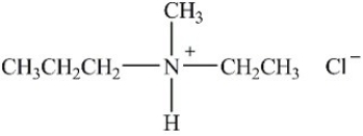 <strong>What is the IUPAC name of the amine salt shown below? </strong> A)Ethylmethylpropylammonium chloride B)N-ethyl-N-methyl-1-propanammonium chloride C)N-ethyl-N-methyl-N-propylammonia chloride D)N-methyl-N-propylethanammonium chloride