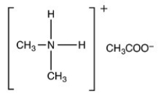 <strong>What is the IUPAC name of the amine salt shown below? </strong> A)Ethylammonium acetate B)Ethylamine carbonate C)Dimethylammonium acetate D)Dimethylammonium chloride