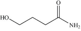 <strong>4-amino butanoic acid (common name GABA)is a neurotransmitter found in 30% of the brain's nerve cells. Which of the following properly represents the structure of this compound?</strong> A) B) C) D)