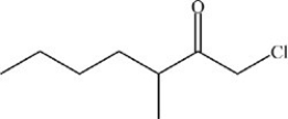 <strong>What is the structure of 1-chloro-3-ethyl-2-heptanone?</strong> A) B) C) D)