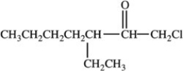 <strong>What is the structure of 1-chloro-3-ethyl-2-heptanone?</strong> A) B) C) D)