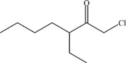 <strong>What is the structure of 1-chloro-3-ethyl-2-heptanone?</strong> A) B) C) D)