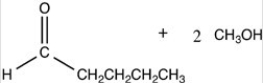 <strong>What products are formed when the acetal below is hydrolyzed with water and sulfuric acid? </strong> A) B) C)HOCH<sub>2</sub>CH<sub>2</sub>CH<sub>2</sub>CH<sub>2</sub>CH<sub>3</sub> + 2 CH<sub>3</sub>OH D)