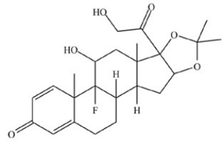 Triamcinolone acetonide (structure shown),a synthetic corticosteroid drug,contains an acetal.