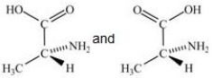 <strong>Alanine,shown below,is a naturally occurring chiral amino acid. Which pair represents the two enantiomers of alanine? </strong> A) B) C)