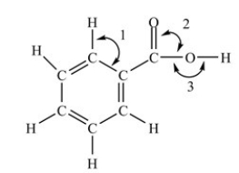 Which of the following correctly describes the bond angles indicated in the structure below?