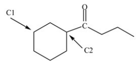 How many hydrogen atoms are bonded to the labeled carbons in the structure below?