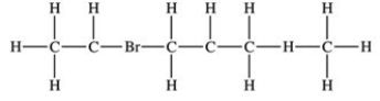 <strong>Which structure properly indicates the order of attachment of atoms as represented by the condensed structure CH<sub>3</sub>CHBrCH<sub>2</sub>CH(CH<sub>3</sub>)<sub>2</sub>?</strong> A) B) C) D)