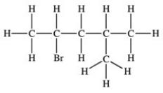 <strong>Which structure properly indicates the order of attachment of atoms as represented by the condensed structure CH<sub>3</sub>CHBrCH<sub>2</sub>CH(CH<sub>3</sub>)<sub>2</sub>?</strong> A) B) C) D)