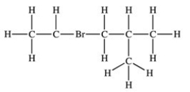 <strong>Which structure properly indicates the order of attachment of atoms as represented by the condensed structure CH<sub>3</sub>CHBrCH<sub>2</sub>CH(CH<sub>3</sub>)<sub>2</sub>?</strong> A) B) C) D)