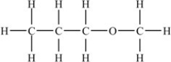 The shape around the oxygen atom in the molecule below is linear.