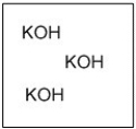 <strong>Which diagram properly depicts the dissolved species present in an aqueous solution of KOH? (water molecules are not shown)</strong> A) B) C) D)
