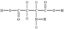 <strong>Aspartic acid is an amino acid used to synthesize proteins. How many lone pairs of electrons need to be added to complete the aspartic acid structure shown below? </strong> A)4 B)6 C)8 D)9 E)11