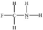 <strong>Which atom(s)in the structure below has(have)a partial negative charge (δ<sup>-</sup>)? </strong> A)Carbon B)Fluorine C)Hydrogen D)Nitrogen E)Nitrogen and fluorine