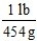 <strong>Which is the proper conversion factor for converting a mass expressed in pounds (lb)to the same mass expressed in grams (g)?</strong> A) B) C) D)