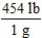 <strong>Which is the proper conversion factor for converting a mass expressed in pounds (lb)to the same mass expressed in grams (g)?</strong> A) B) C) D)