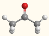 <strong>What is the molecular geometry of the carbon indicated by the arrow in this molecule of acetone? </strong> A) linear B) bent C) trigonal planar D) trigonal pyramidal E) tetrahedral