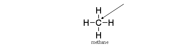 <strong>The arrow is pointing to a(n)</strong> A) triple bond. B) double bond. C) single bond. D) electron. E) valence shell.