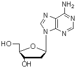 <strong>The nucleoside below is found in DNA and not RNA. Which of the following statements supports this molecule being a DNA nucleoside? </strong> A) The molecule is the β-anomer. B) The molecule contains a pyrimidine. C) The molecule contains a purine. D) The molecule contains a 2-deoxy-d-ribose. E) The molecule contains a d-ribose.