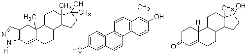<strong>Which of the following molecules are anabolic steroids? I II III</strong> A) All of these are anabolic steroids. B) Both II and IIII are anabolic steroids. C) Only III is an anabolic steroid. D) Both I and III are anabolic steroids. E) None of these are anabolic steroids.