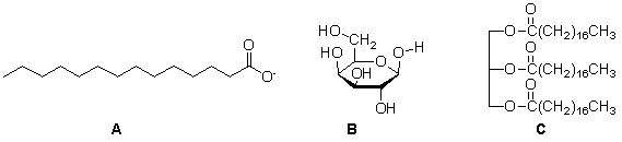 <strong>In which of the following choices are the three molecules below correctly identified as polar, nonpolar or amphipathic? </strong> A) a B) b C) c D) d E) e