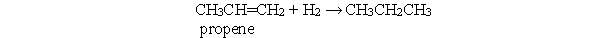 <strong>Which statement best describes the following reaction? </strong> A) In this reaction, both propene and hydrogen are reduced. B) In this reaction, both propene and hydrogen are oxidized. C) In this reaction, propene is reduced and hydrogen is oxidized. D) In this reaction, propene is oxidized and hydrogen is reduced. E) This is not an oxidation-reduction reaction.