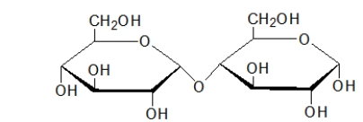<strong>Which glycosidic linkage does the sugar shown below contain? </strong> A) β-(2→4) B) α-(1→4) C) β-(1→4) D) α-(2→4) E) α-(2→6)
