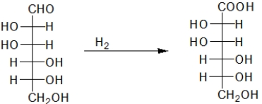 <strong>Carbohydrates are molecules that are composed of many oxygen-containing functional groups.Carbohydrates, like other oxygen-containing molecules, can be oxidized in the laboratory.Which choice illustrates the oxidation of mannose, a simple carbohydrate?</strong> A) B) C) D) E)