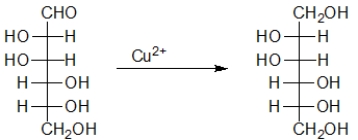 <strong>Carbohydrates are molecules that are composed of many oxygen-containing functional groups.Carbohydrates, like other oxygen-containing molecules, can be oxidized in the laboratory.Which choice illustrates the oxidation of mannose, a simple carbohydrate?</strong> A) B) C) D) E)