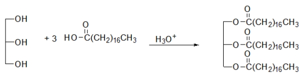 <strong>Which reaction is the saponification of a fat?</strong> A) B) C) D) E)