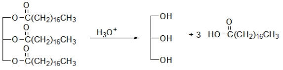 <strong>Which reaction is used in making soap?</strong> A) B) C) D) E)