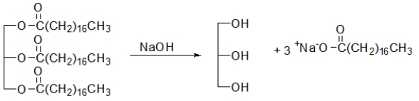 <strong>Which reaction is used in making soap?</strong> A) B) C) D) E)