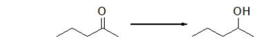 <strong>Is the ketone oxidized or reduced during this reaction, and how can you tell? </strong> A) Neither.This is not an oxidation-reduction reaction. B) The ketone is both oxidized and reduced because this is an oxidation-reduction reaction. C) The ketone is oxidized because it loses two hydrogens. D) The ketone is reduced because it loses two hydrogens. E) The ketone is reduced because it gains two hydrogens.