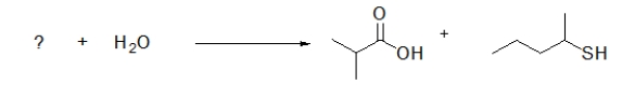 <strong>Which of the following is the missing reactant in the reaction below, the hydrolysis of a thioester? </strong> A) B) C) D) E)