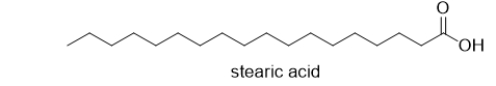 <strong>At physiological pH, what is the structure of stearic acid, a fatty acid? </strong> A) B) C) D) E)