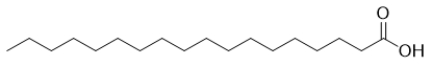 <strong>At physiological pH, what is the structure of stearic acid, a fatty acid? </strong> A) B) C) D) E)