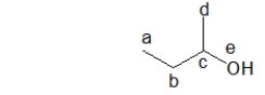 <strong>Alcohols are classified as primary, secondary, or tertiary alcohols.In order to determine how to classify an alcohol, the number of carbon groups attached to a particular atom in the molecule is counted.Which atom in the molecule below is it? </strong> A) atom a B) atom b C) atom c D) atom d E) atom e