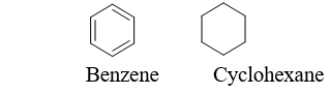 <strong>A cyclohexane molecule and a benzene molecule are illustrated below.Which statement describing the relationship between benzene and cyclohexane is true? I.Benzene and cyclohexane have different molecular formulas. II.Benzene and cyclohexane are both flat. III)Benzene and cyclohexane have different C-C bond lengths. IV)Benzene is more flexible than cyclohexane</strong> A) Only I is true. B) I and III are true. C) I, II, and III are true. D) I and IV are true. E) All of the statements are true.