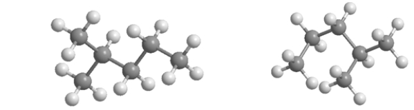 <strong>Which statement BEST describes the relationship between the following two structures? </strong> A) They are identical molecules in the same conformation. B) They have different molecular formulas. C) They are isomers. D) They are different conformations of the same molecule. E) One is saturated, and the other is unsaturated.