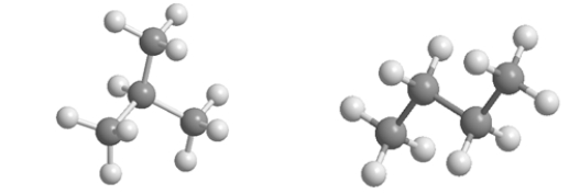 <strong>Which statement BEST describes the relationship between the following two structures? </strong> A) They are identical molecules in the same conformation. B) They have different molecular formulas. C) They are isomers. D) They are different conformations of the same molecule. E) One is saturated, and the other is unsaturated.