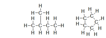 <strong>Are the following two molecules structural isomers? </strong> A) No, because they do not have the same molecular formula. B) Yes, because they have the same molecular formula but different structures. C) Yes, because they have the same number of carbons. D) Yes, because they do not have the same molecular formula. E) No, because only one is branched.