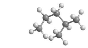 Which skeletal line structure is the same molecule as the ball-and-stick model below?