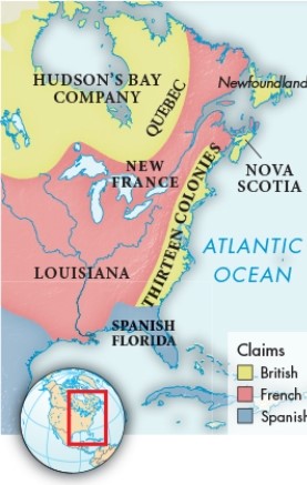 <strong>According to the map European Claims in North America, 1714, what advantage did the French have over the British and Spanish in colonizing much of North America? </strong> A) Much of their colonization took place in a warmer climate, easing the stress of moving quickly over large stretches of territory. B) They were able to avoid contact with their European counterparts as they colonized. C) They had unfettered access to the Great Lakes and the Mississippi River. D) They experienced little contact, and thus little warfare, with Native Americans.