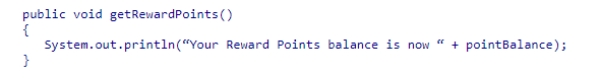 <strong>Consider the method in the following code snippet: Which of the following statements would not be a valid criticism of the design of this method? </strong> A)It violates the design rule of minimizing the dependencies between classes. B)It assumes that the message will always need to be in English. C)It might not work in an embedded system. D)It should not be a separate method since it is only one line long.